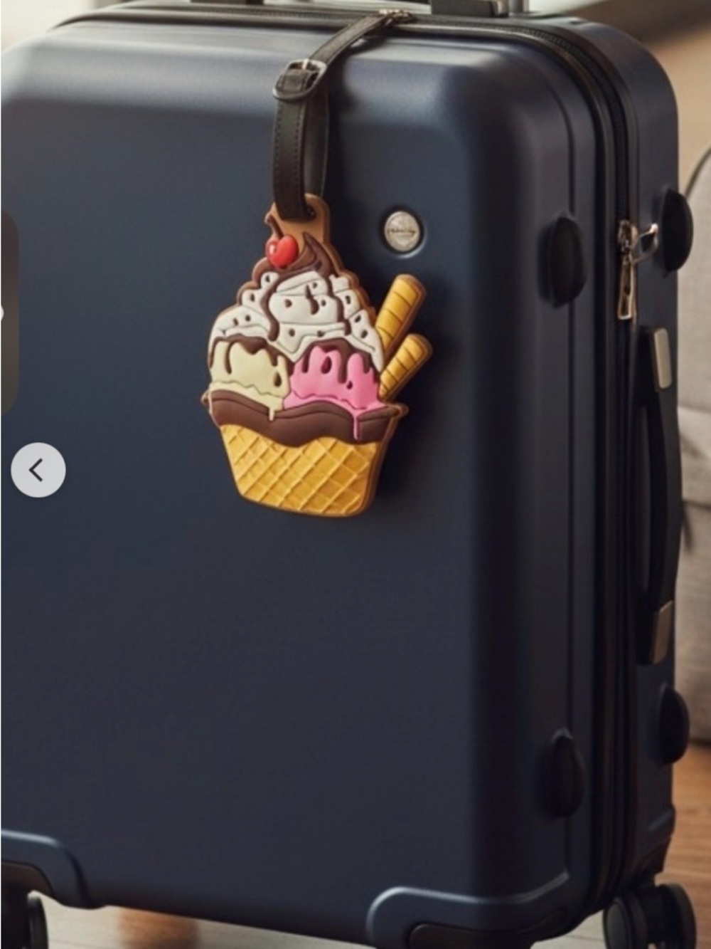 Ice Cream Cone Kids Luggage Tag - Pink, Yellow, White - Picture 3 of 5